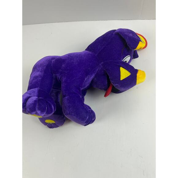 Toy Network Purple Dog Plush Stuffed Animal Yellow Spots Tongue Out 2003 NWT - Picture 9 of 12